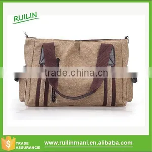 Blank Brown Canvas Wholesale Fashion Handbag uk thumbnail-1