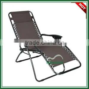 Metal Frame Recliner Chair Zero Gravity Sleeping Lounge Chair With Pillow thumbnail-1
