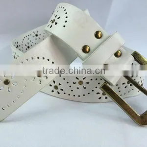 White Fashion Metal Rivet Belts Fashion Studded Belts thumbnail-1