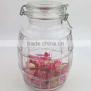 Big Capacity Glass Storage Jar With Glass Lid, Glass Hermetic Clip Jar, Glass Cookie Jar thumbnail-2