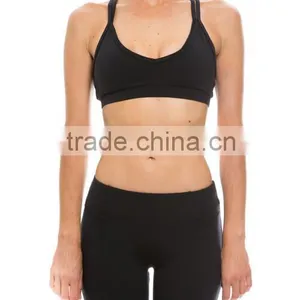 Sexy Multi Layers Sports Wear Top Nylon Spandex Strap Fitness Bra thumbnail-4