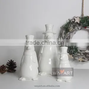 Elegant Christmas Animal Statues Ceramic Penguins thumbnail-1