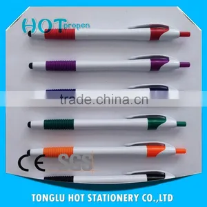Promotion Click Action Screen Touch Ball Pen With Soft Grip, White Barrel Pen thumbnail-1