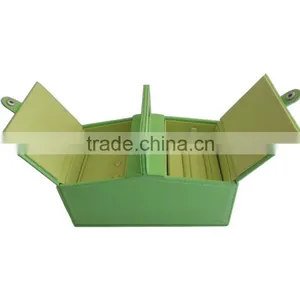 Top Grade Green Leather Jewelry Gift Paper Box thumbnail-1