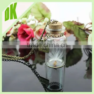 Small Apothecary Bell Jar Bottles With Loops Screws Necklaces~25mm x 22mm Clear Vials, Chains, Empty Mini Glass Bottle Factory thumbnail-6