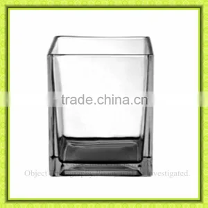 Square Straight High Clear Glass Vases Glass Flower Pot Eco-friendly Feature for Decoration thumbnail-1