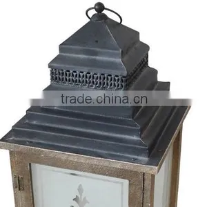New Design Wooden Lantern With Silk Printing Glass thumbnail-4