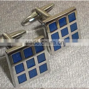 Novelty Square-fashion Jewelry Blue Enamel Cufflinks thumbnail-2