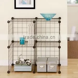4 Cubes Grid Wire Modular Shelving And Storage Cubes(FH-ALW0016) thumbnail-1