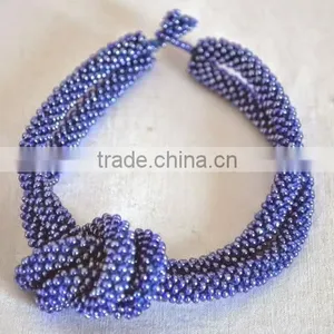 Glass Bead Twisted Knotted Bracelets thumbnail-1
