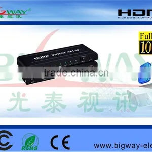 High Speed 1080p 4x1 HDMI Switch With IR Remote Controller thumbnail-1
