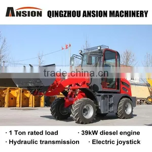1 Ton Articulated Mini Loader for Sale With Hydraulic Transmission and Electric Joystick thumbnail-1
