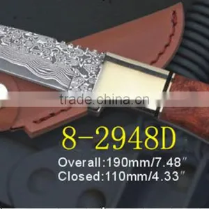 Damascus Folding Knife With Carbon Fiber Handle thumbnail-2