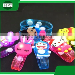 Promotional Christmas Gifts Customized Kids Play Cartoon Silicon LED Glow Bracelet thumbnail-1