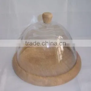 SOI HOT SELLING WOOD AND GLASS CHEESE STAND FOR TABLE DECOR thumbnail-1