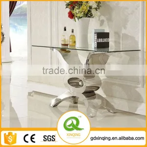 Cheap Tempered Glass Top Stainless Steel Base Console Table Modern F346 thumbnail-1