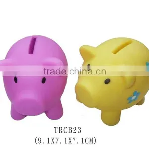 NEW Pink PIGGY Bank Coin Money Cash Collectible Plastic Savings Pig Toy Safe Box thumbnail-1
