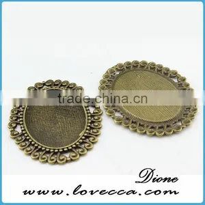 Cameo Pendant Setting ,alloy Pendant Base for Cabochons,fashion Necklace Pendant Tray thumbnail-1
