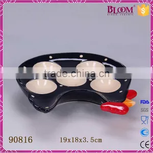 Black Chicken Ceramic Easter Egg Trays thumbnail-4