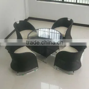 WYHS 5 Pcs Santa Outdoor Set European Style Dining Table and Chairs Restaurant Rattan & Wicker Furniture thumbnail-1