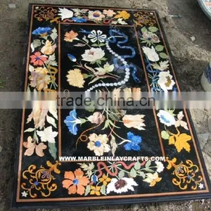 Black Marble Inlay Table Tops thumbnail-1