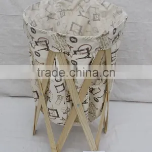 Pine Nature Color Frame Foldable Laundry Basket Factory Direct Sells thumbnail-1