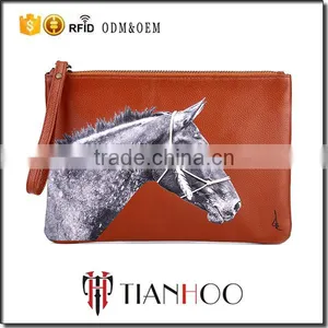 China Supplier Fashion Leather Hand Bags Clutch Bag With Zipper Strap Clutch Bag thumbnail-2