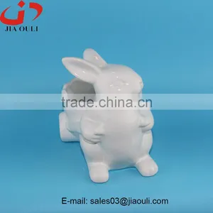 2016 New Design Popular Easter Decoration Ceramic Rabbit Planter thumbnail-2