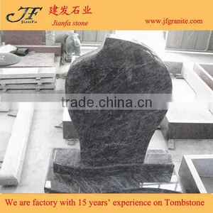 Antique Simple Design Bahama Blue Granite Headstone thumbnail-4