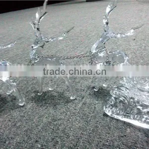 2016 Hot Sale Three Acrylic Reindeer and Sleigh Christmas Decoration thumbnail-2