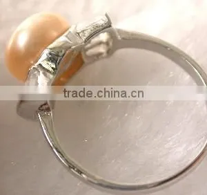 2014 Latest Fashion Round Pink Lady Tahitian Pearl Ring thumbnail-3