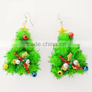 Downy Bead Decorations Soft Green Tree Light up Led Christmas Novelty Earrings thumbnail-1