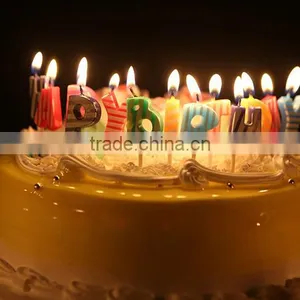 Point and Stripe Coloured English Character Shape Happy Birthday Candle thumbnail-1