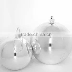 Cheap LARGE SHINY SILVER 200MM PLASTIC CHRISTMAS BALL 8" DIAMETER OUTDOOR ORNAMENT thumbnail-3