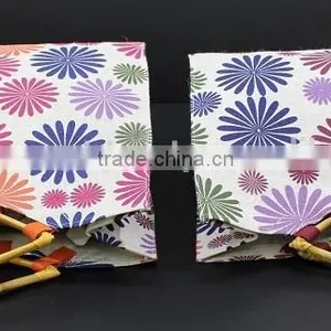 PP Laminated Jute Tote Bag With Wooden Eye Shape Cane Handle - Exclusive Printed Design thumbnail-3
