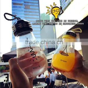 UCHOME 2017 New Design 450ml Single Layer Glass Bulb Water Bottle Glass Bulb Juice Bottle Glass Bulb Beverage Bottle thumbnail-3