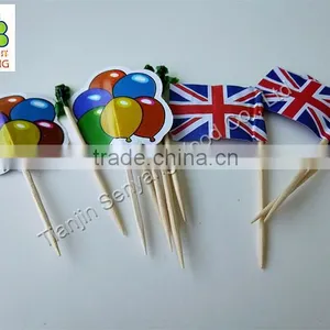 Decorative Flag Wooden Fancy Colored Cocktail Wedding Toothpicks thumbnail-1