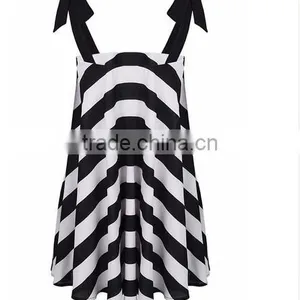 Summer Womens Dresses New Arrival 2016 Black &white Stripe Sexy Sling Beach Sundress Plus Size Dress thumbnail-4