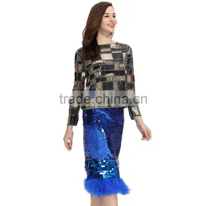 Evening Beaded Dance Woman Blouse Brand Lady Designer Sequin Top thumbnail-4