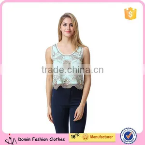 New Design Ladies Sequin Embroideried Beaded Cami Top thumbnail-1