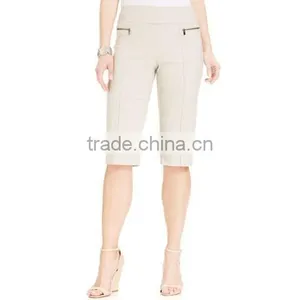 Front-Seamed Pull-On Bermuda Shorts thumbnail-1