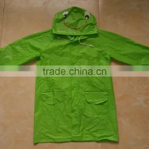 Kids PVC Green Frog Cartoon Raincoat for Kindergarten thumbnail-2