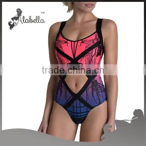 Sublimation Swim Suit Also Features a Keyhole Cut-out Design at Front thumbnail-1