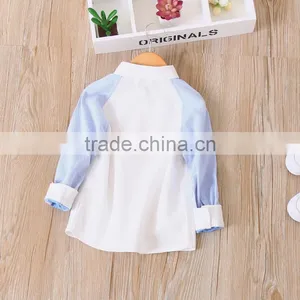 2-7 Years 2017 New Wholesale Autumn Full Sleeve Cotton Stitching Kids Boys Shirt thumbnail-3