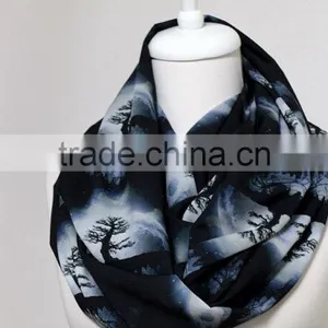 Tree of Life Infinity Scarf, Moon Scarf, Loop Scarf Circle Scarf Gift Ideas for Her, Spring - Summer - Fall - Winter Session thumbnail-2