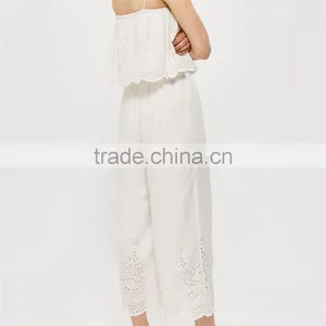 2017 Newest Fashion Embroidered Sling Ladies Jumpsuit With Ruffles thumbnail-6