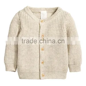 Ribbed Cardigan Kids Cable Knit Heavy Sweater for Baby thumbnail-3