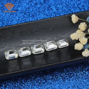 Cheapest Price 8mm 2CT Loose Gem Stones GH Color Emerald Fancy Cut Lab Created Moissanite Diamonds​ thumbnail-5