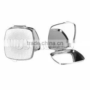 Handmade Irregular Compact Mirror,Silver Tone Compact Mirror,7.3cmx6.6cm 1PCs thumbnail-1
