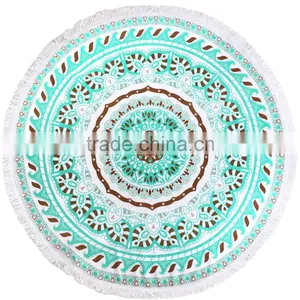 Stock Round Beach Towel With Tassel Cheap Turkish Beach Towel With Low Price thumbnail-6
